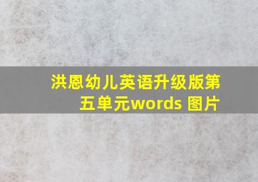 洪恩幼儿英语升级版第五单元words 图片